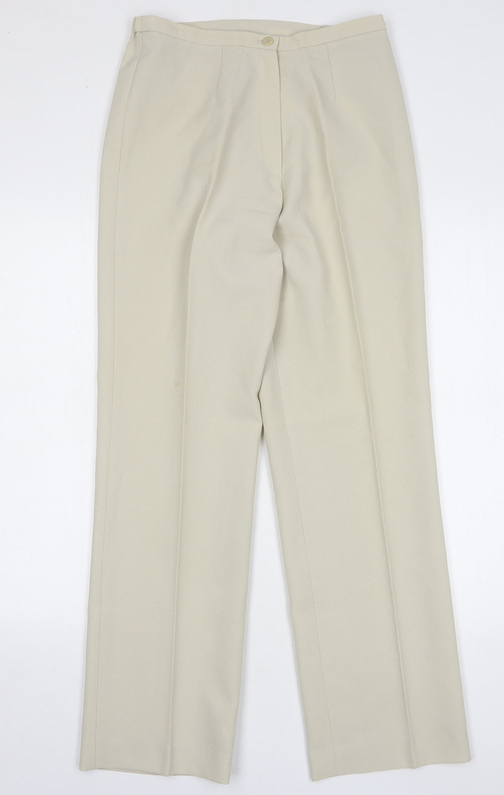 Agenda Womens Beige Polyester Trousers Size 12 L30 in Regular Button