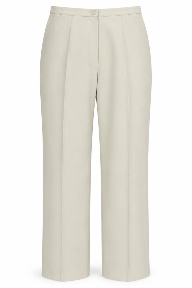 Agenda Womens Beige Polyester Trousers Size 12 L30 in Regular Button