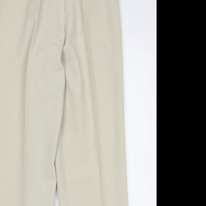 Agenda Womens Beige Polyester Trousers Size 12 L30 in Regular Button