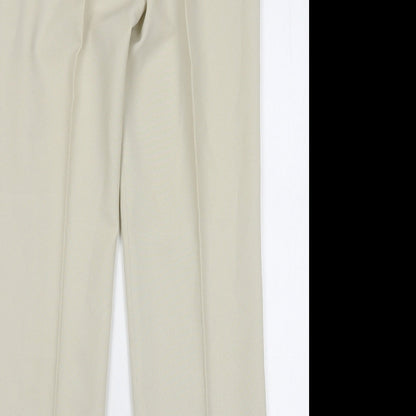 Agenda Womens Beige Polyester Trousers Size 12 L30 in Regular Button