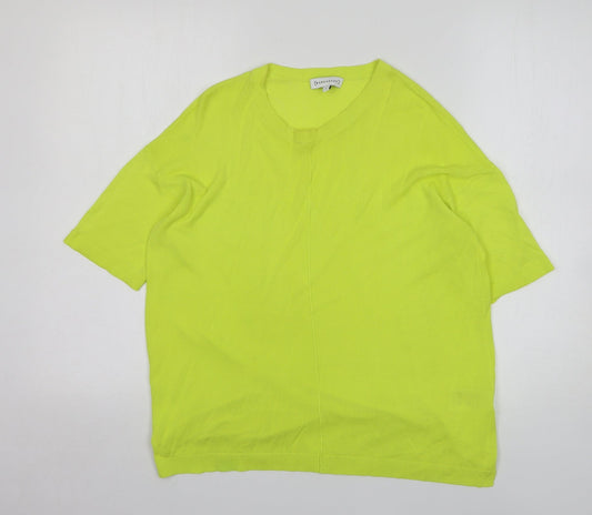 Warehouse Womens Green Round Neck Viscose Pullover Jumper Size S