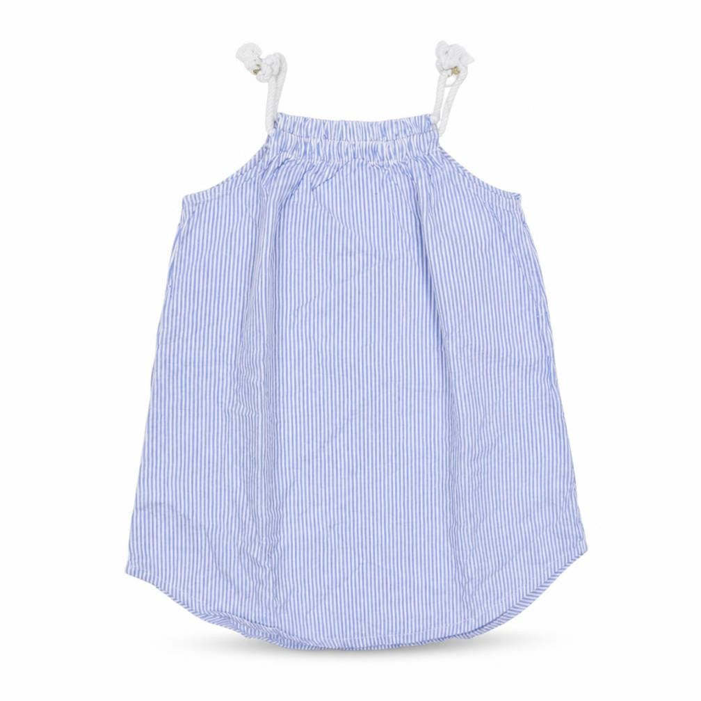 H&M Girls Blue Striped Cotton Tank Dress Size 2 Years Square Neck Pullover