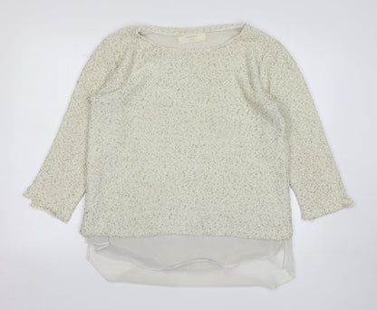 Zara Womens Beige Round Neck Polyester Pullover Jumper Size L