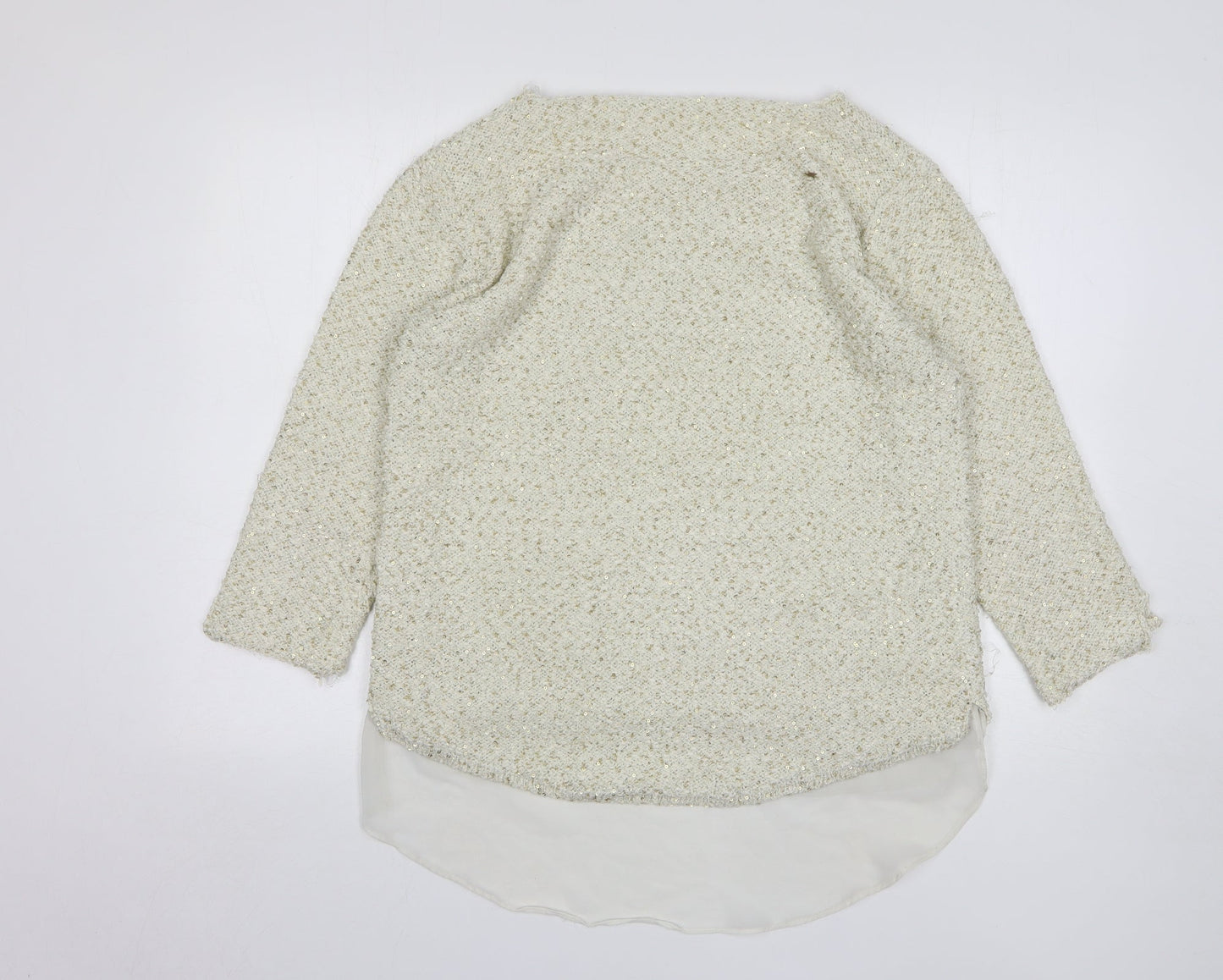 Zara Womens Beige Round Neck Polyester Pullover Jumper Size L