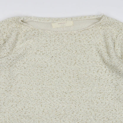 Zara Womens Beige Round Neck Polyester Pullover Jumper Size L