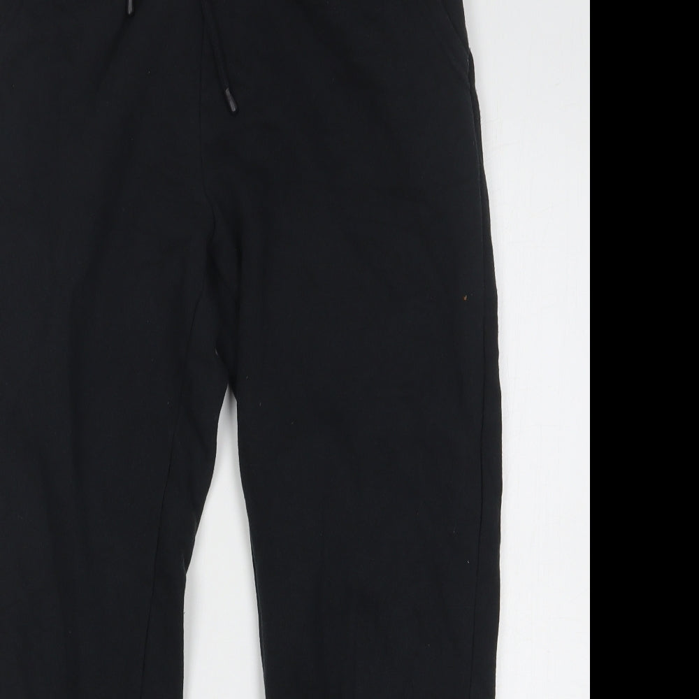 Dunnes Stores Womens Black Cotton Sweatpants Trousers Size S L25 in Regular Drawstring