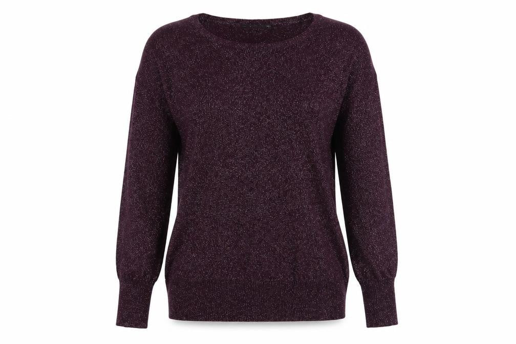 Dunnes Stores Womens Purple Crew Neck Viscose Pullover Jumper Size L