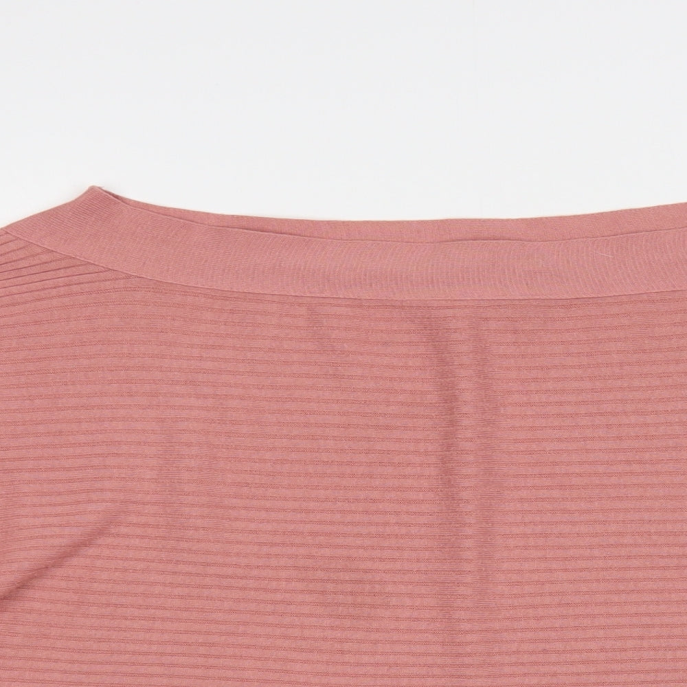 ASOS Womens Pink Boat Neck Acrylic Pullover Jumper Size 14
