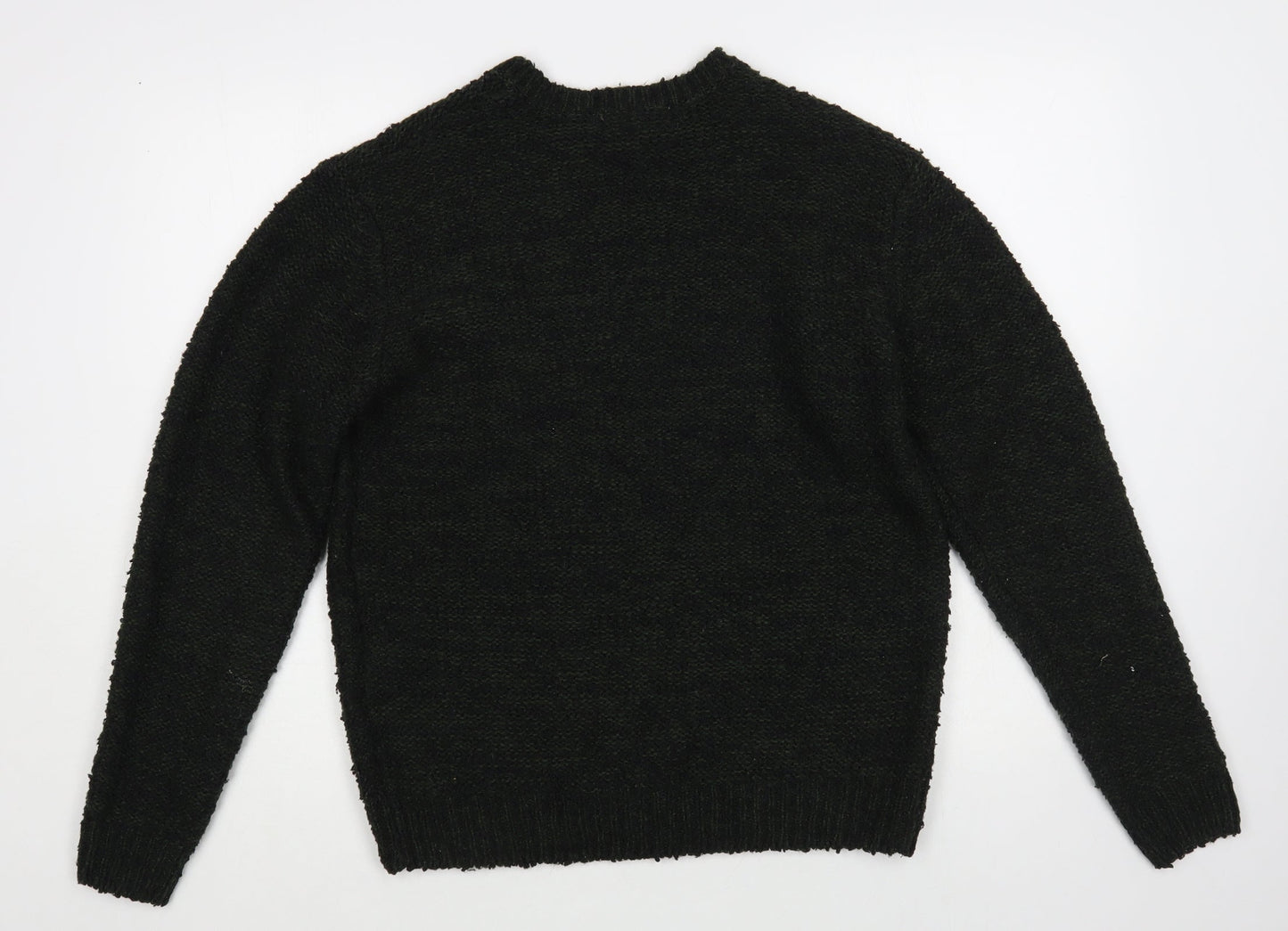 Primark Womens Green Crew Neck Acrylic Pullover Jumper Size S
