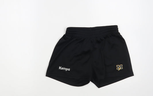 Kempa Womens Black Polyester Sweat Shorts Size S L3 in Regular Drawstring