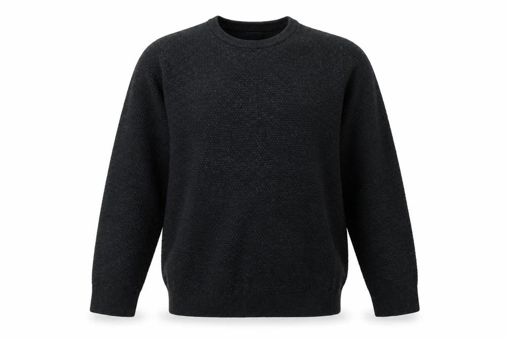 Easy Mens Grey Round Neck Cotton Pullover Jumper Size L