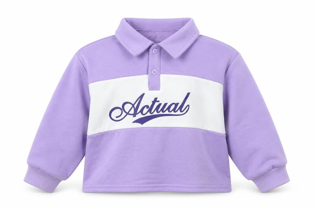 SheIn Girls Purple Colourblock Polyester Basic Polo Size 4 Years Collared - Actual