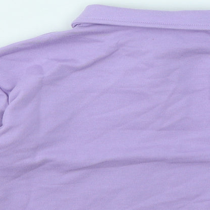 SHEIN Girls Purple Colourblock Polyester Basic Polo Size 4 Years Collared - Actual