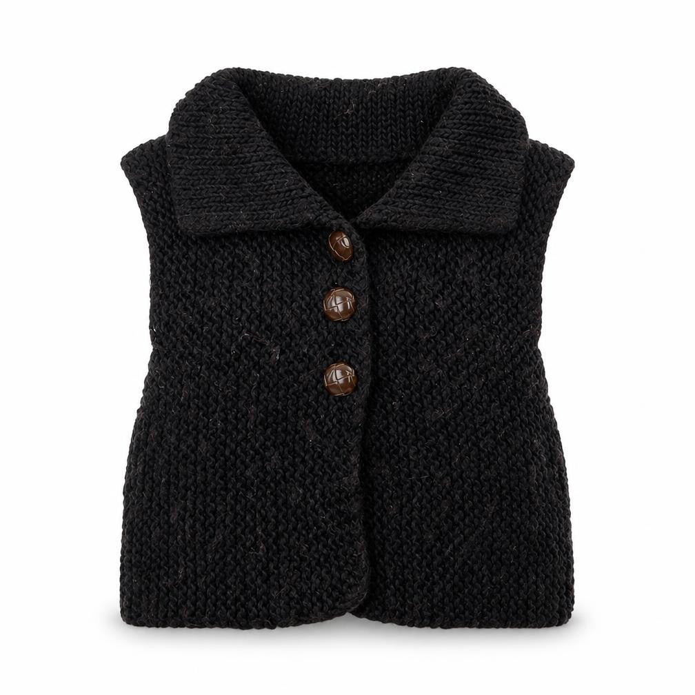 Saint Tropez Clothing Womens Brown Collared Polyester Vest Jumper Size XS