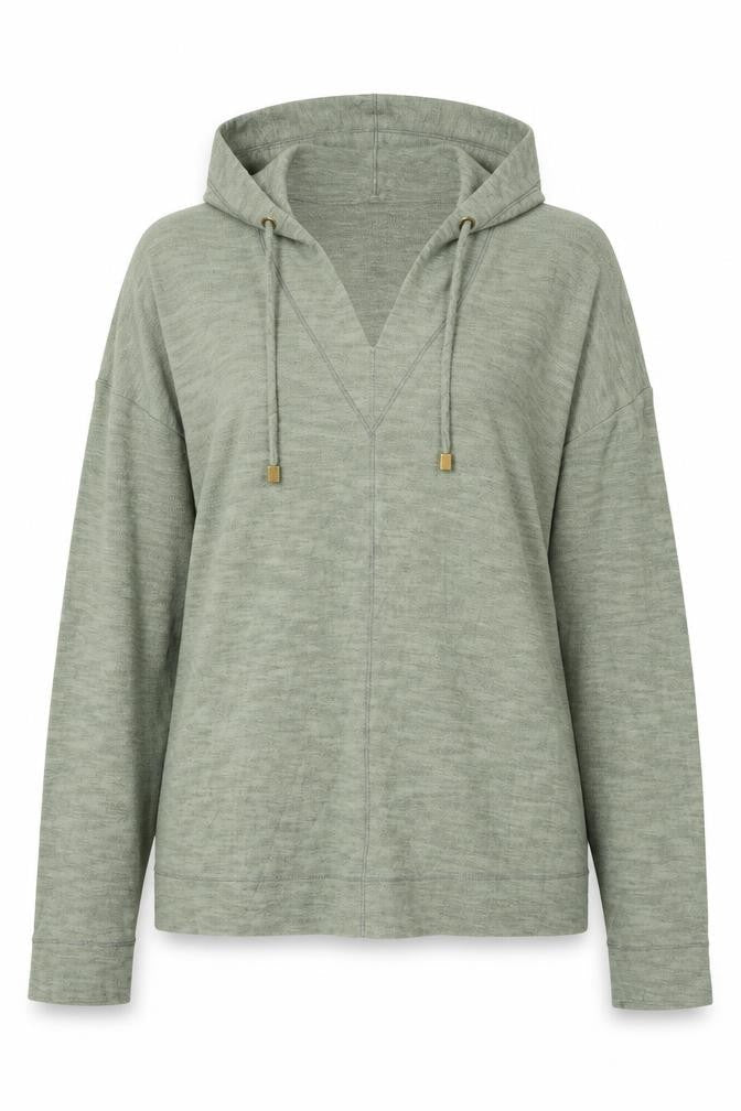 The Lounge Edit Womens Green Cotton Pullover Hoodie Size 10