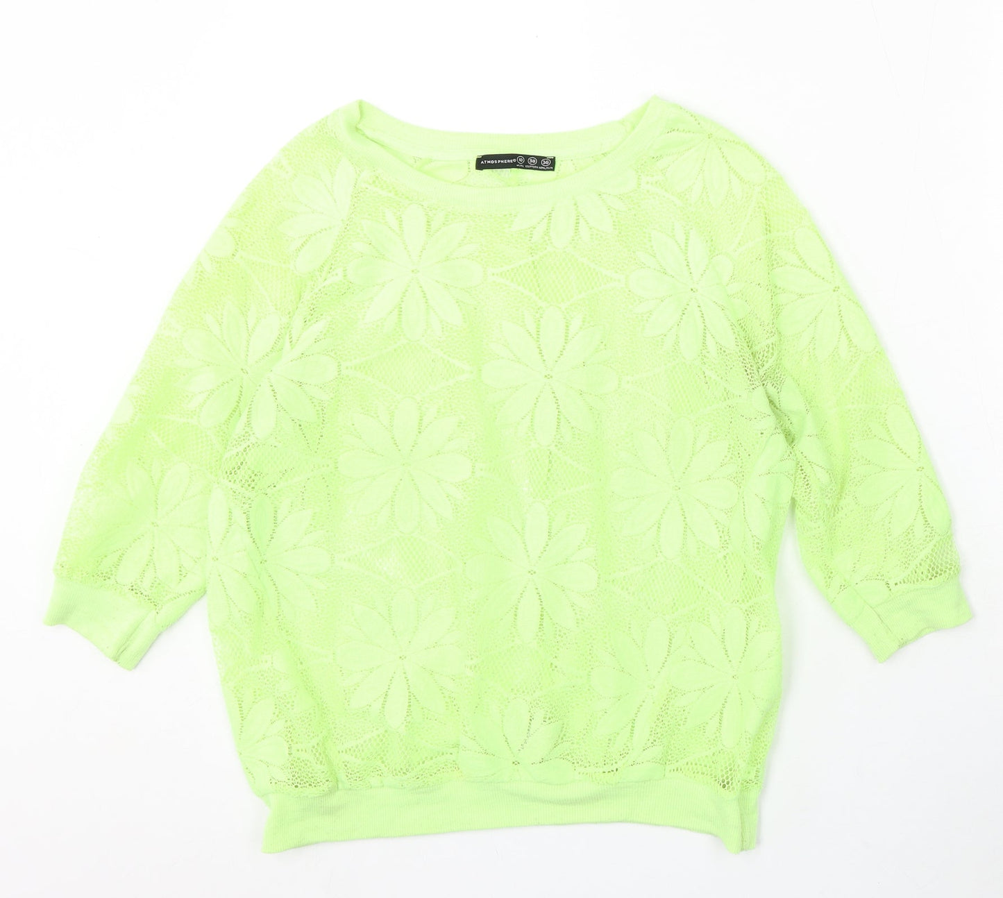 Atmosphere Womens Green Round Neck Polyester Pullover Jumper Size 10