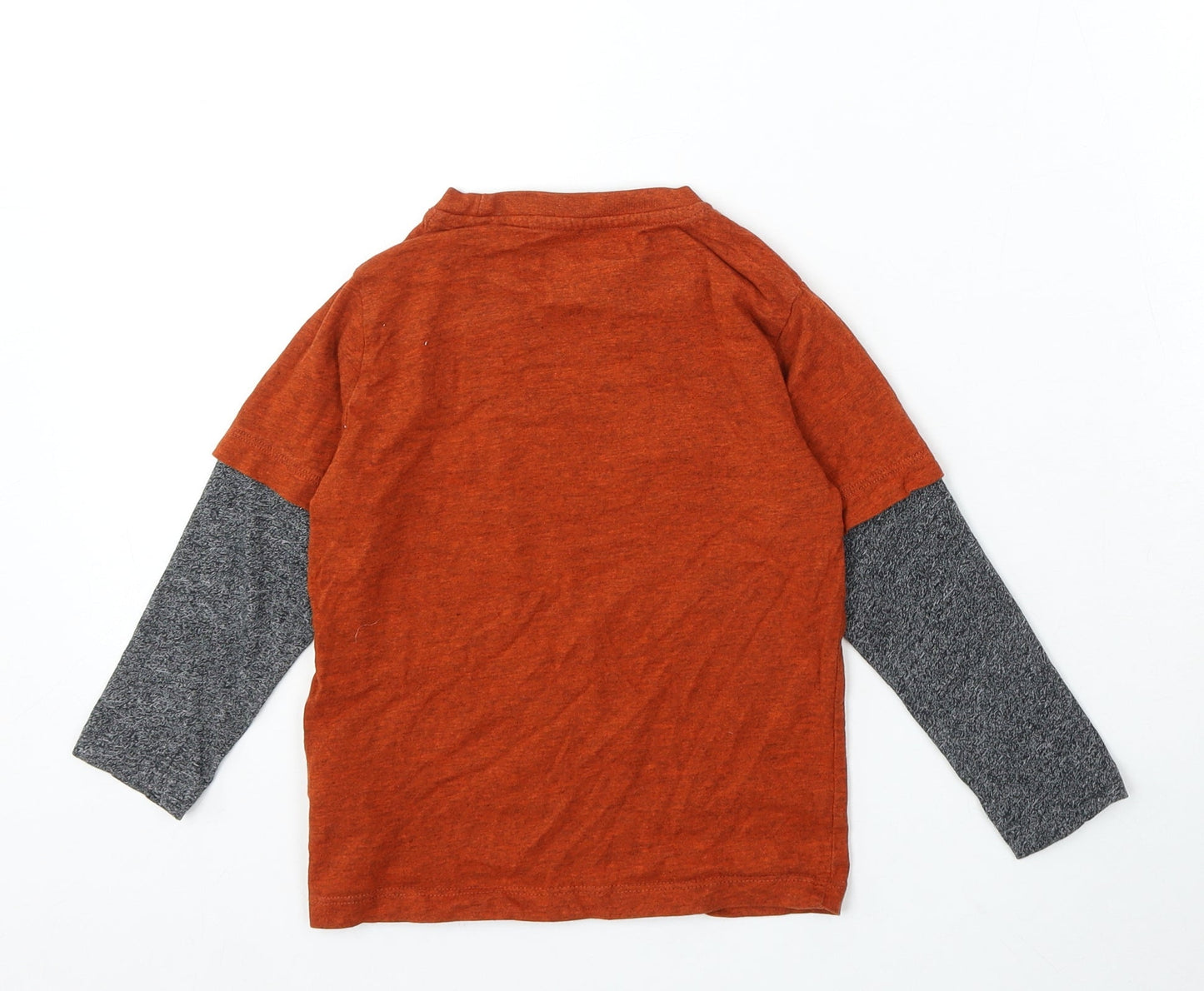 Bluezoo Boys Orange Cotton Basic T-Shirt Size 4-5 Years Round Neck - Skateboard