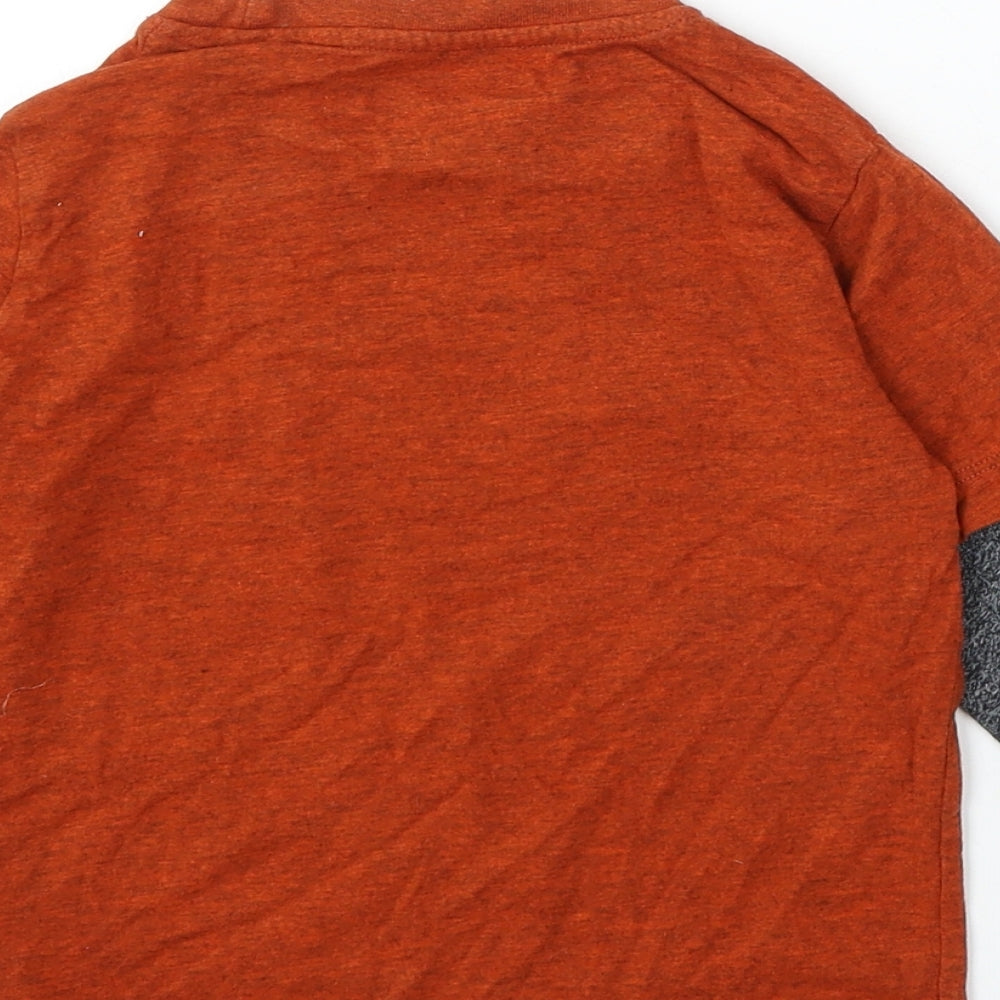 Bluezoo Boys Orange Cotton Basic T-Shirt Size 4-5 Years Round Neck - Skateboard