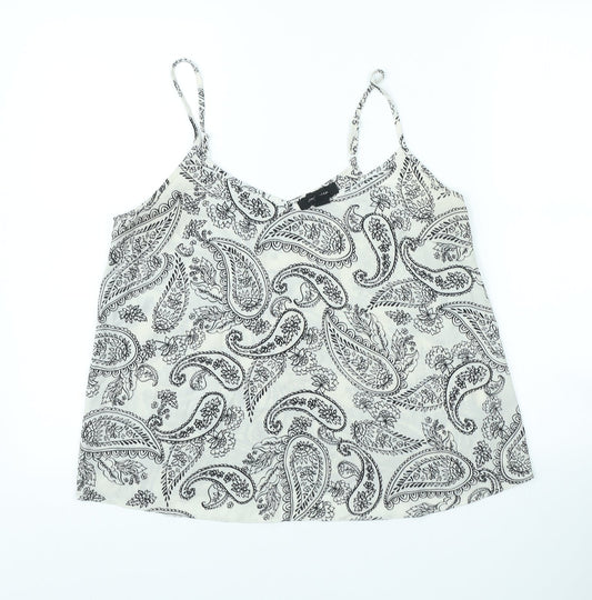 Atmosphere Womens Ivory Paisley Polyester Camisole Tank Size 12 Scoop Neck