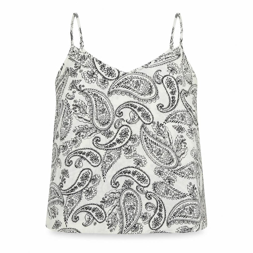 Atmosphere Womens Ivory Paisley Polyester Camisole Tank Size 12 Scoop Neck