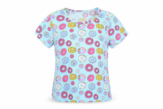 Preworn Womens Blue Geometric Polyester Top Pyjama Set Size XS - Doughnuts