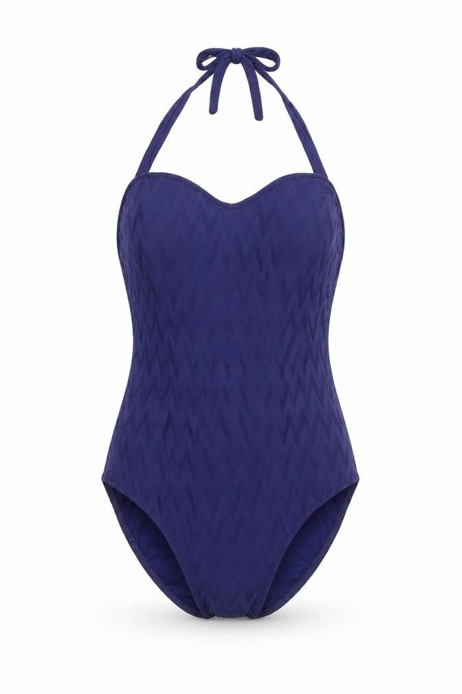 Gisela Womens Blue Geometric Polyamide One Piece Size S