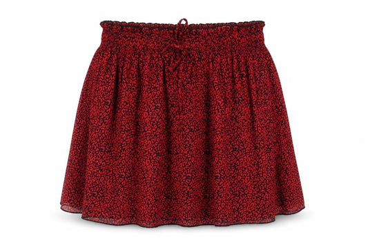 Dunnes Womens Red Animal Print Polyester Flare Skirt Size L Drawstring