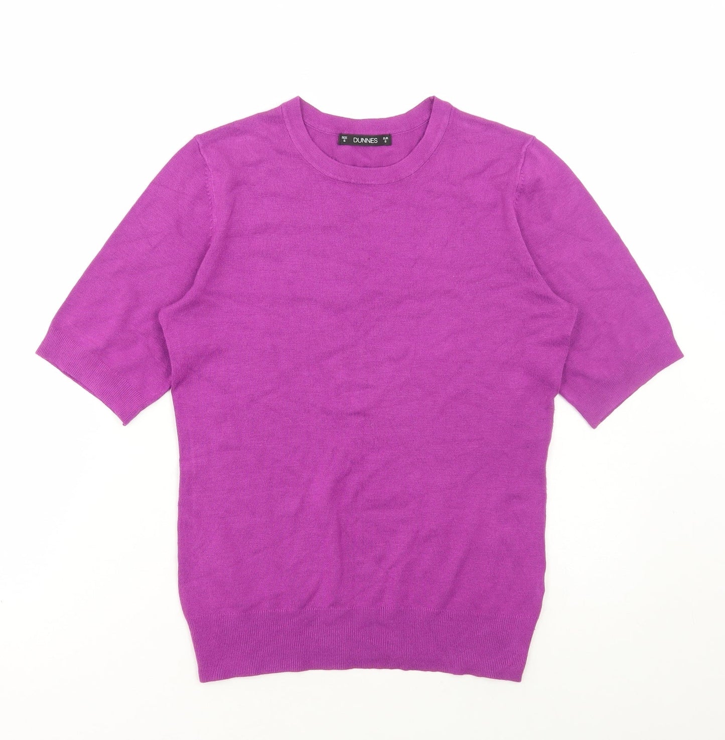 Dunnes Stores Womens Purple Round Neck Viscose Pullover Jumper Size S
