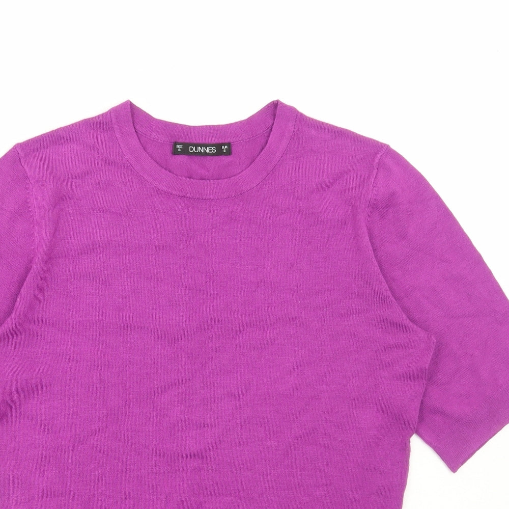 Dunnes Stores Womens Purple Round Neck Viscose Pullover Jumper Size S