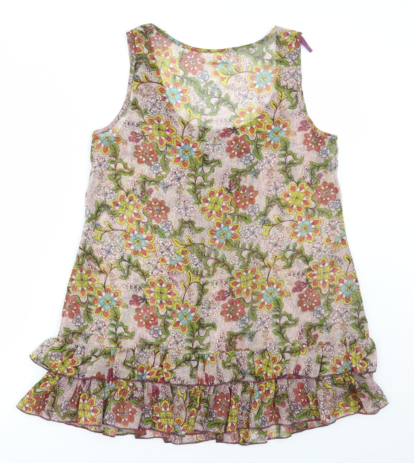Wallis Womens Multicoloured Floral Polyester Basic Blouse Size S Scoop Neck