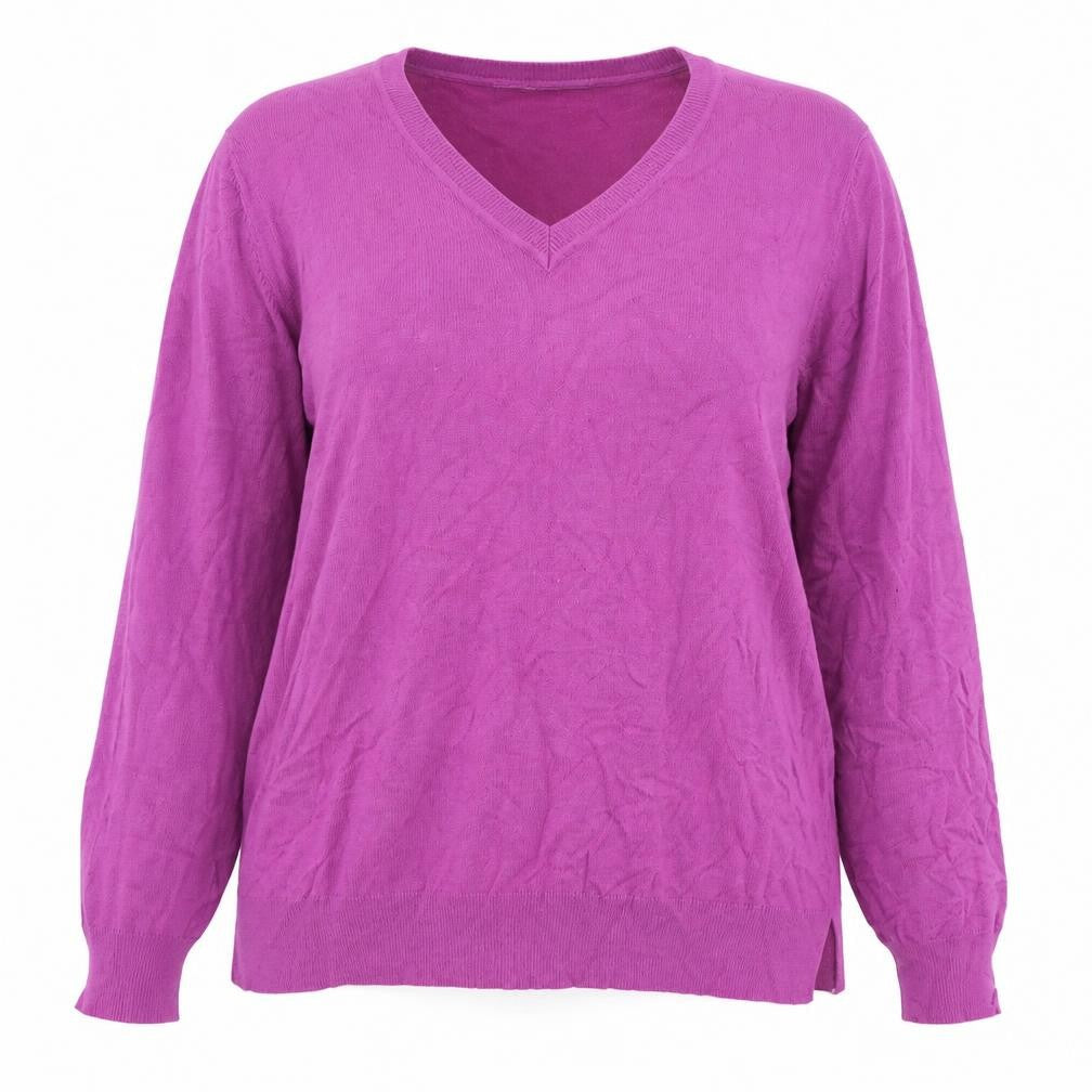 George Womens Purple V-Neck Viscose Pullover Jumper Size 14
