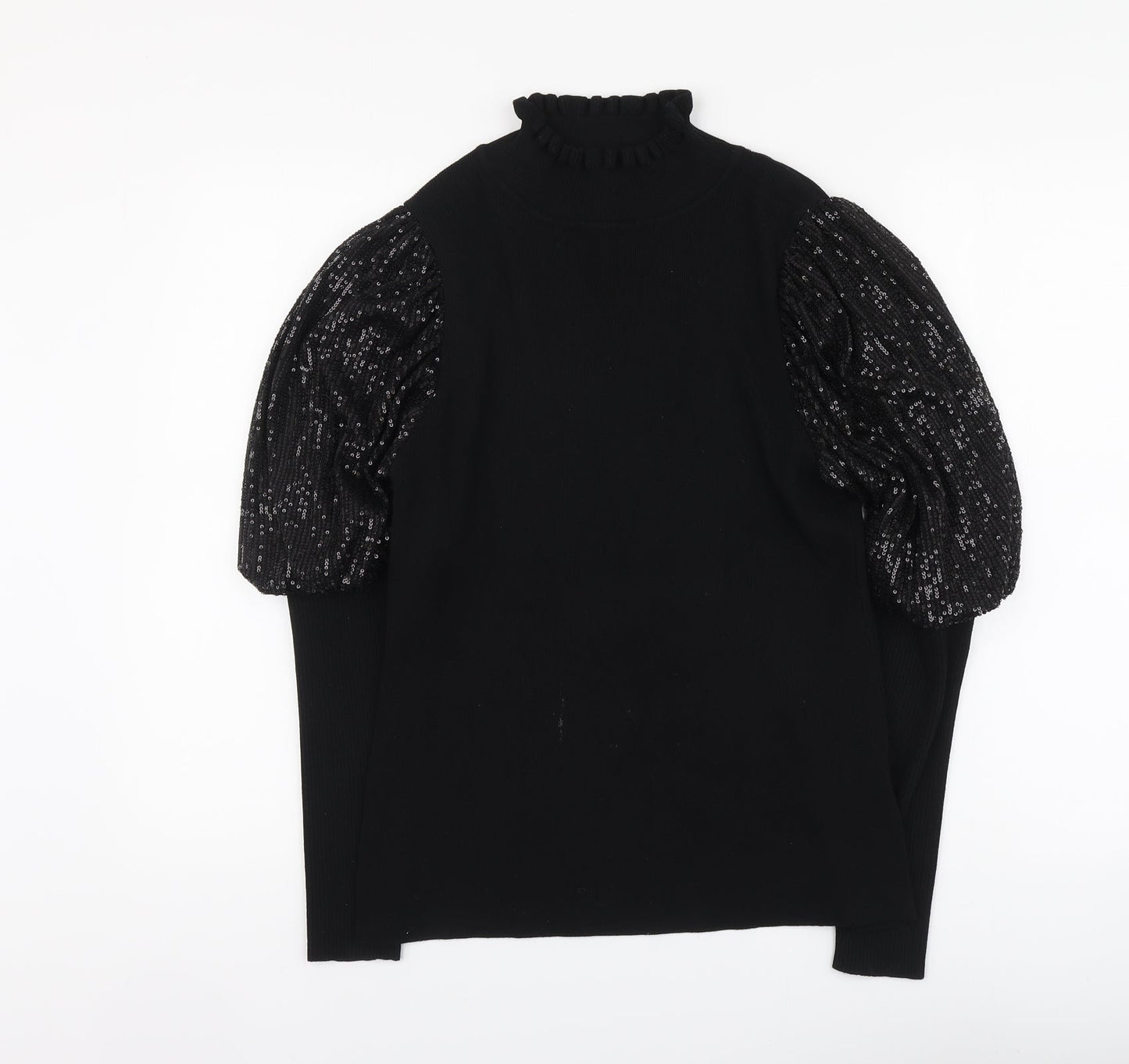 Cameo Rose Womens Black High Neck Viscose Pullover Jumper Size M
