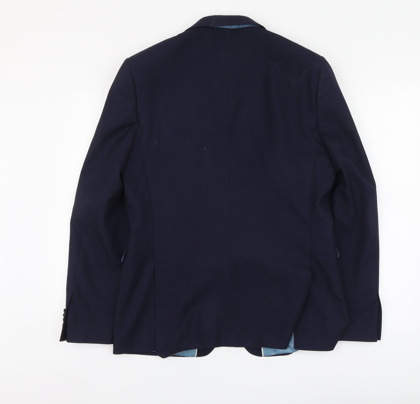 Burton Menswear Mens Blue Polyester Jacket Suit Jacket Size L