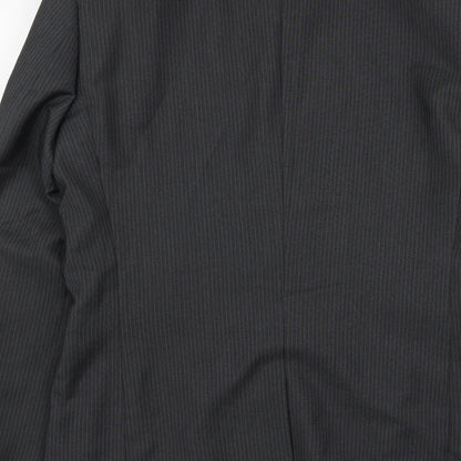 Next Mens Grey Striped Polyester Jacket Suit Jacket Size L