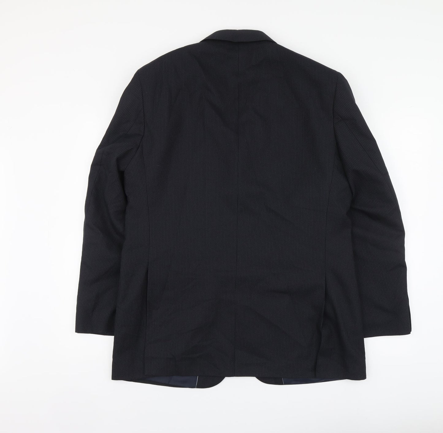 Marks and Spencer Mens Black Striped Polyester Jacket Suit Jacket Size M