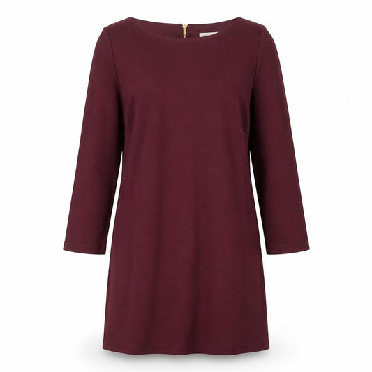 VILA Womens Purple Polyester Shift Size S Crew Neck Zip - Burgandy