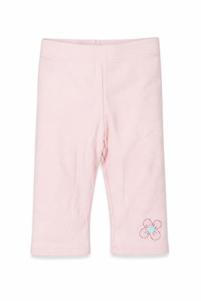 Marks & Spencer Girls Pink Cotton Jogger Leggings Size 6-9 Months Pullover - Flower