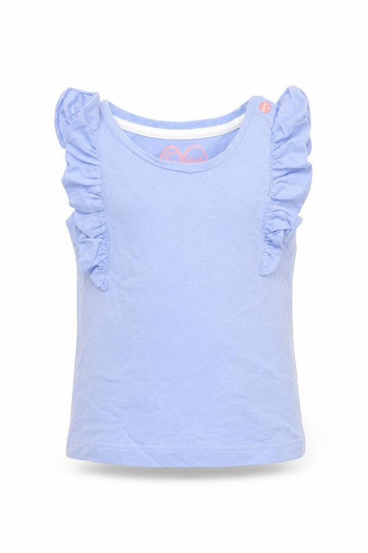 Mothercare Girls Blue Cotton Basic T-Shirt Size 6-9 Months Round Neck Pullover
