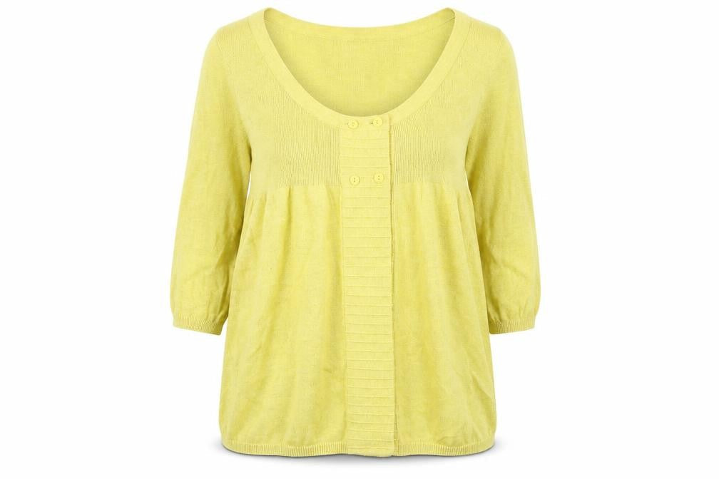 River Island Womens Yellow Scoop Neck Cotton Pullover Jumper Size 10