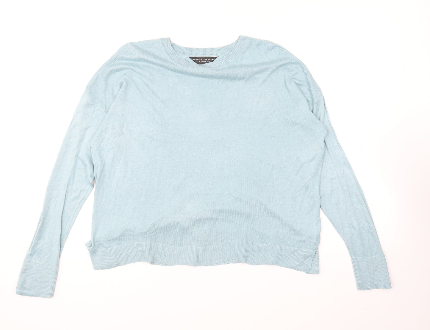 Dorothy Perkins Womens Blue Round Neck Viscose Pullover Jumper Size 12
