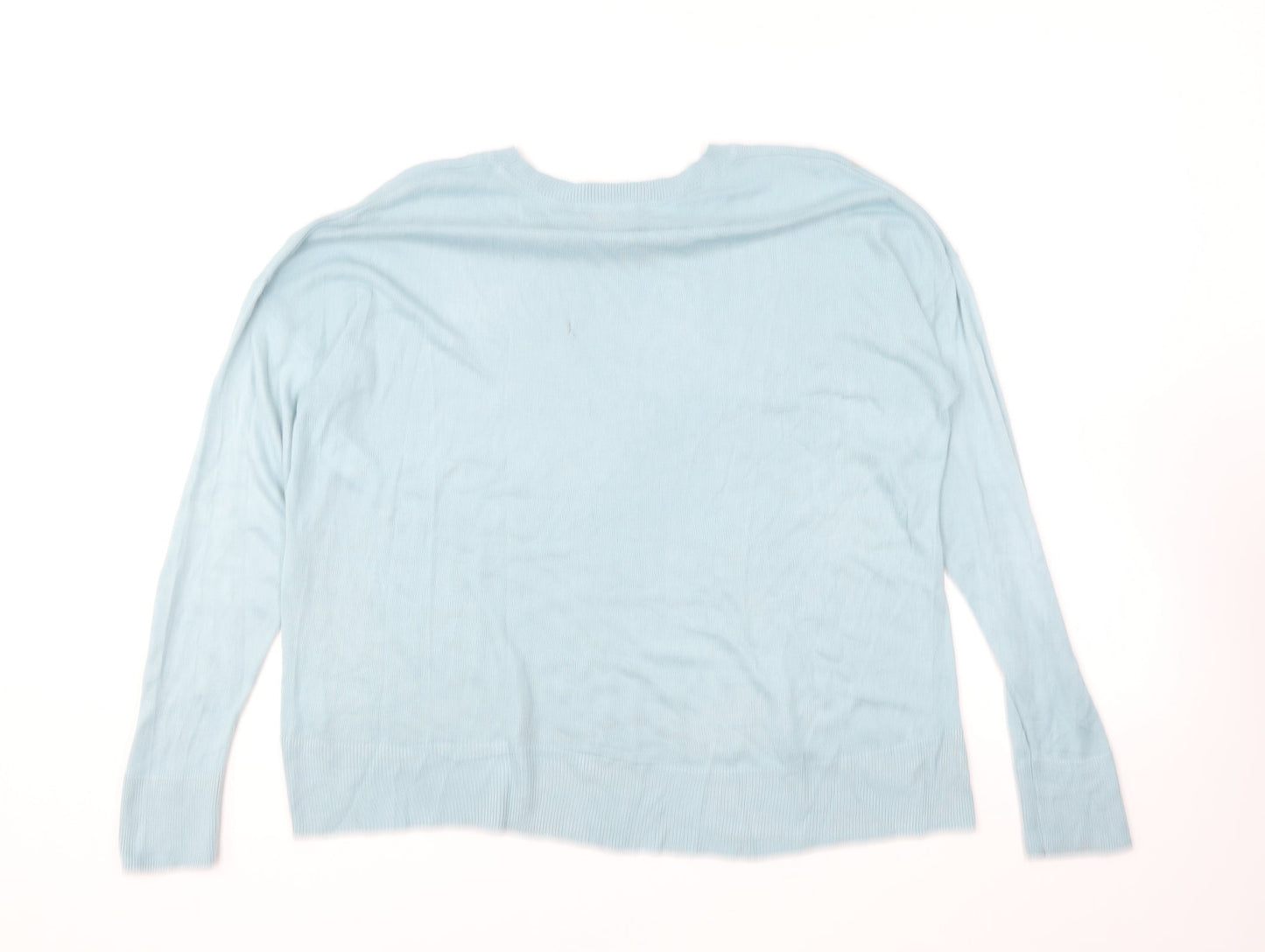 Dorothy Perkins Womens Blue Round Neck Viscose Pullover Jumper Size 12