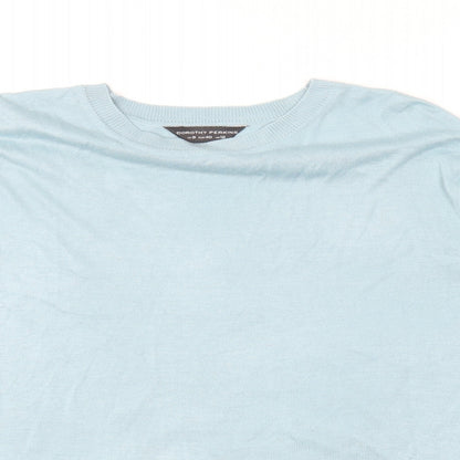 Dorothy Perkins Womens Blue Round Neck Viscose Pullover Jumper Size 12