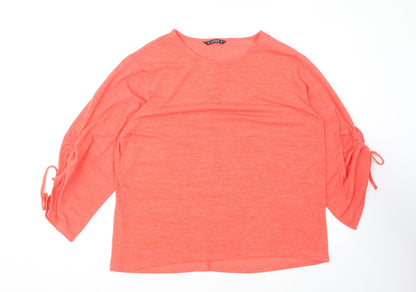 Dunnes Womens Red Round Neck Polyester Pullover Jumper Size XL