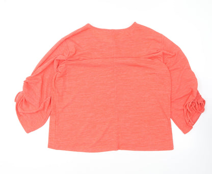 Dunnes Womens Red Round Neck Polyester Pullover Jumper Size XL