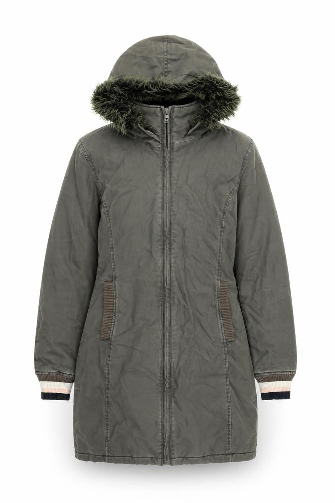 Kilah Womens Green Parka Coat Size S Zip