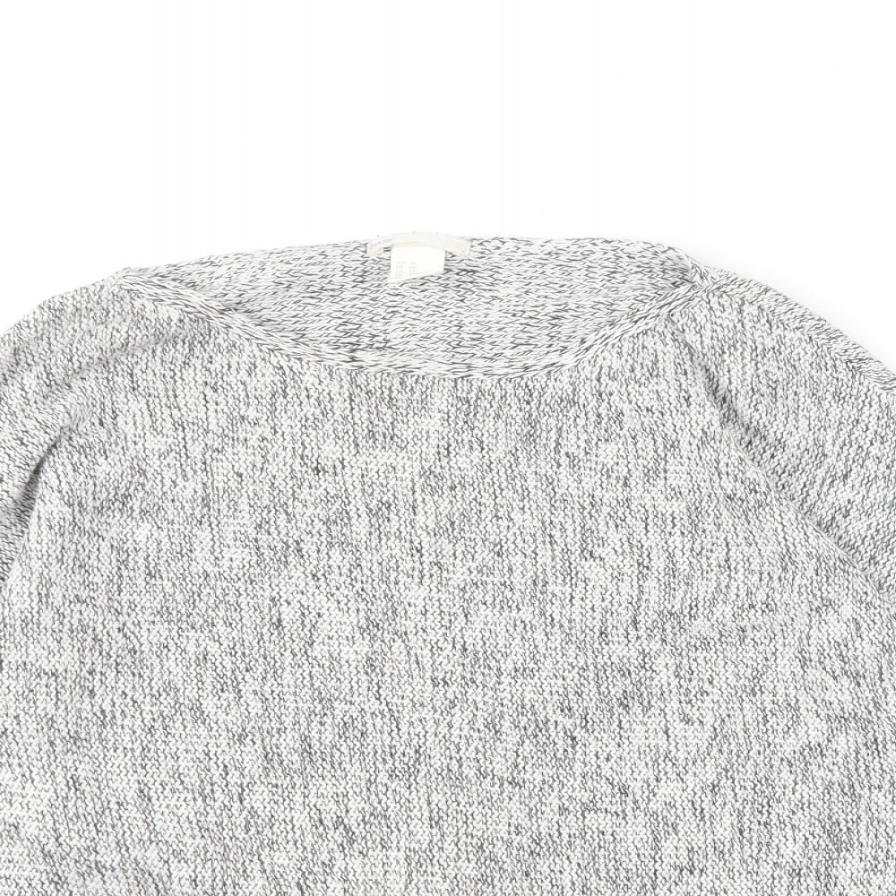 H&M Womens Grey Round Neck Acrylic Pullover Jumper Size XS