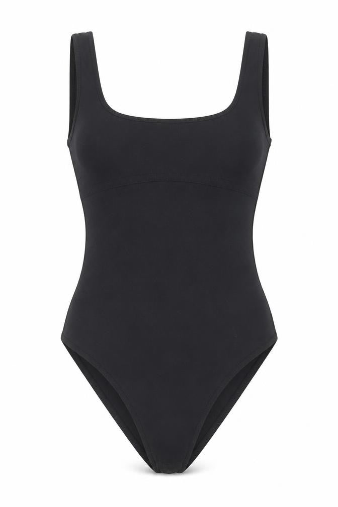 Topshop Womens Black Polyester Bodysuit One-Piece Size 8 Snap