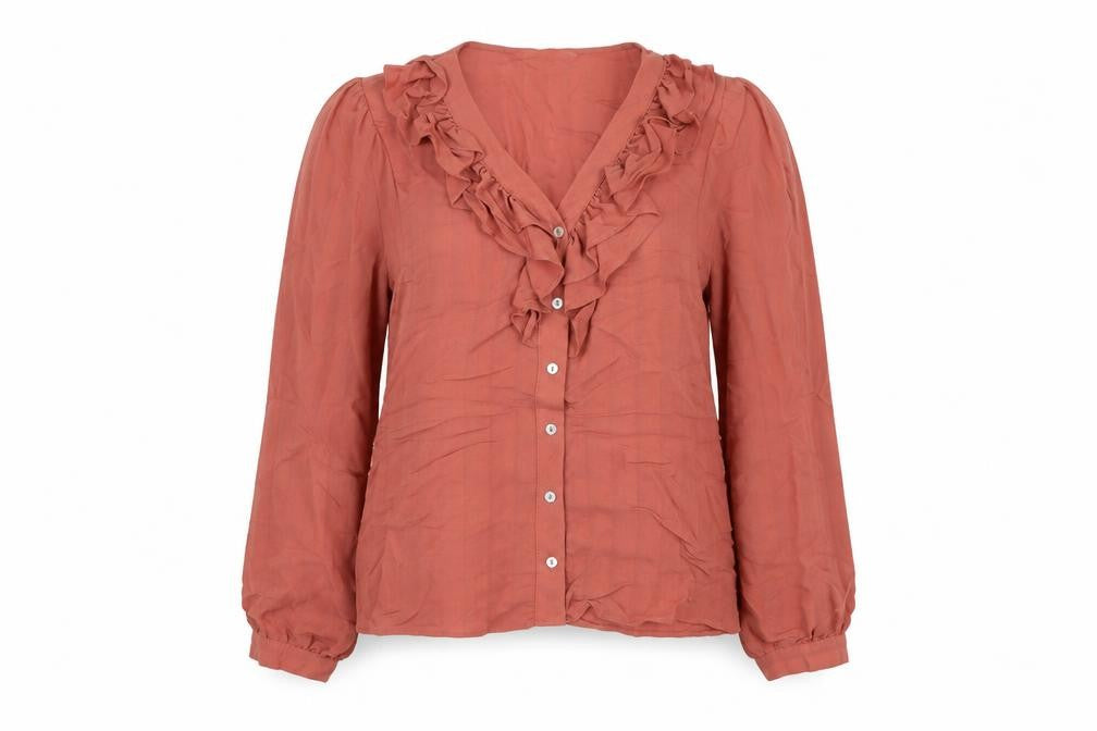 Zara Womens Pink Polyester Basic Button-Up Size XS V-Neck