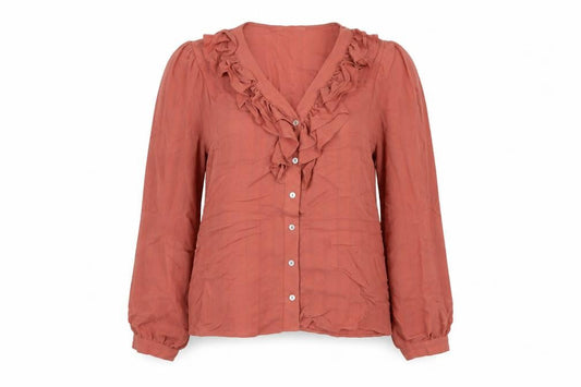 Zara Womens Pink Polyester Basic Button-Up Size XS V-Neck