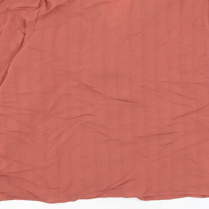 Zara Womens Pink Polyester Basic Button-Up Size XS V-Neck